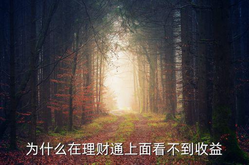 投資60元理財通為什么沒收益，為什么在理財通上面看不到收益