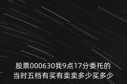 000630什么時候開盤，股票000630我9點17分委托的當時五檔有買有賣賣多少買多少