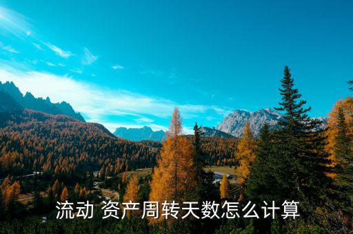  流動 資產(chǎn)周轉(zhuǎn)天數(shù)怎么計算