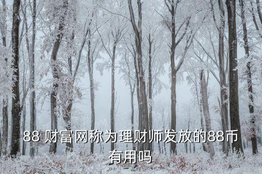 88 財富網(wǎng)稱為理財師發(fā)放的88幣有用嗎