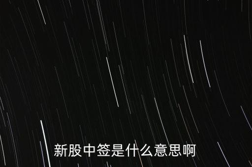 中簽號什么意思，新股的中簽號在哪里查詢呀