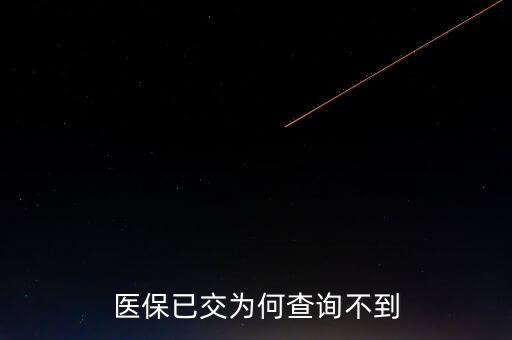 醫(yī)保已交為何查詢(xún)不到