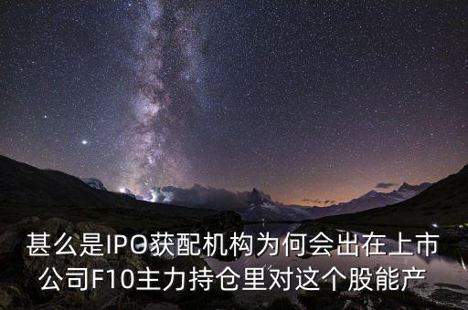 ipo獲配機(jī)構(gòu)什么意思，ipo配售是什么意思
