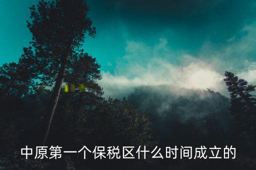 新泰保稅區(qū)什么時間投建，中原第一個保稅區(qū)什么時間成立的