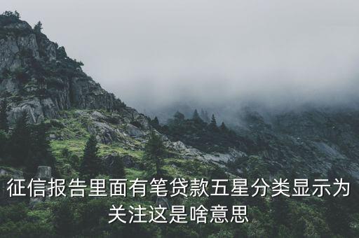 什么叫信用關(guān)注，征信報(bào)告里面有筆貸款五星分類顯示為關(guān)注這是啥意思