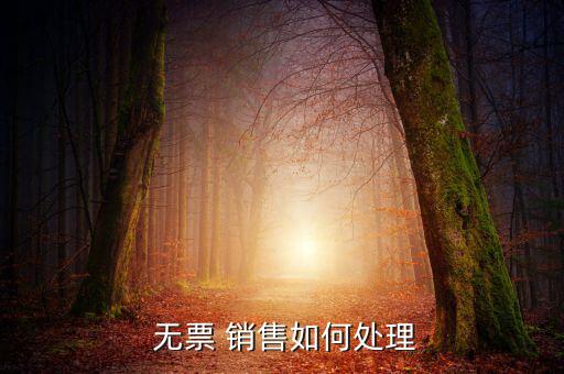  無(wú)票 銷售如何處理