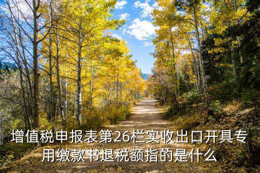 增值稅申報(bào)表第26欄實(shí)收出口開具專用繳款書退稅額指的是什么