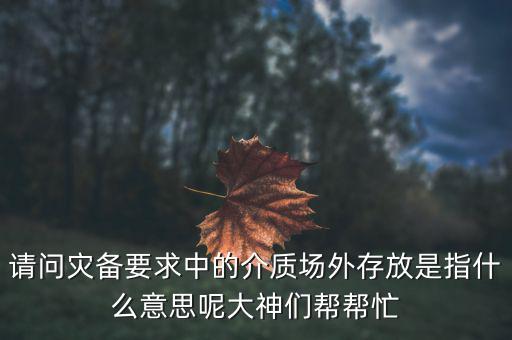 場(chǎng)外配置是什么意思，請(qǐng)問(wèn)災(zāi)備要求中的介質(zhì)場(chǎng)外存放是指什么意思呢大神們幫幫忙