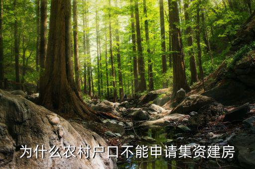 為什么現(xiàn)在不能集資，為什么農(nóng)村戶口不能申請(qǐng)集資建房