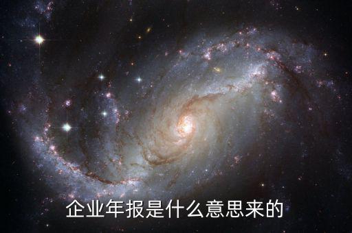 什么是企業(yè)年度報(bào)告，企業(yè)年報(bào)是什么意思來(lái)的