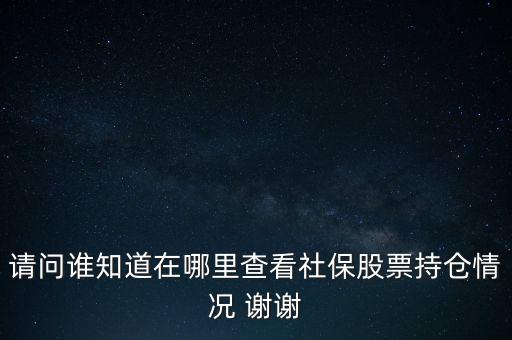 請問誰知道在哪里查看社保股票持倉情況 謝謝