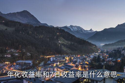 年收益率7是什么意思，年化收益率和7日收益率是什么意思