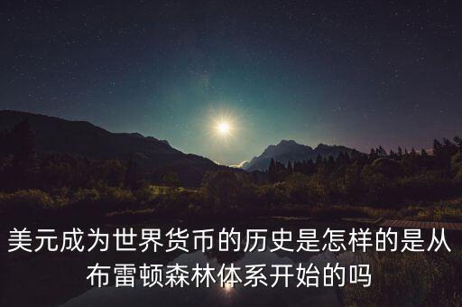 美元什么時(shí)候成為國(guó)際貨幣，美元是如何成為世界貨幣的