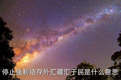 什么時(shí)候取消強(qiáng)制結(jié)匯，停止強(qiáng)制結(jié)存外匯藏匯于民是什么意思