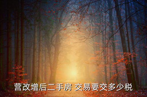 二手房營改增后買賣要上什么稅，營改增后二手房 交易要交多少稅