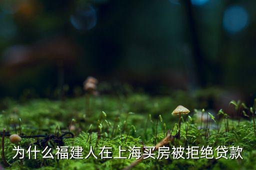 福建人為什么不能貸款，為什么福建人在上海買房被拒絕貸款