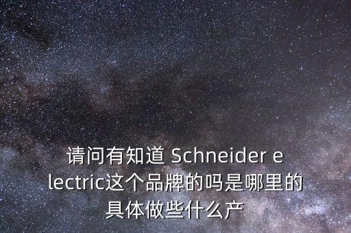 請(qǐng)問有知道 Schneider electric這個(gè)品牌的嗎是哪里的具體做些什么產(chǎn)