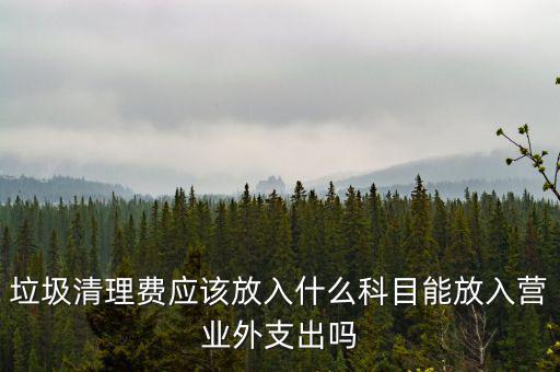 垃圾清理費入什么科目，垃圾處理費財務(wù)記哪個科目