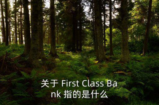什么是一流銀行，intermediary of a first rate bank一級銀行什么意思