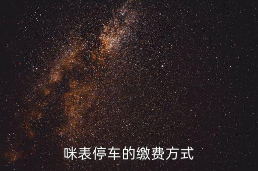 為什么叫咪表，咪表停車的繳費方式
