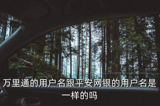 萬里通的用戶名跟平安網(wǎng)銀的用戶名是一樣的嗎