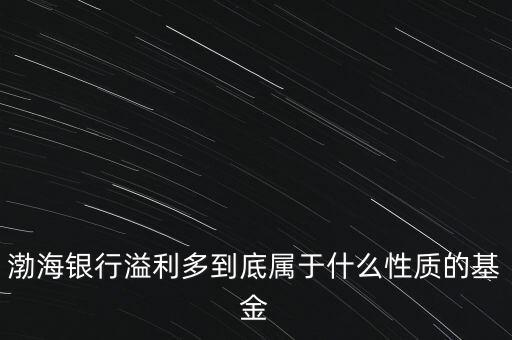 渤海銀行溢利多到底屬于什么性質(zhì)的基金