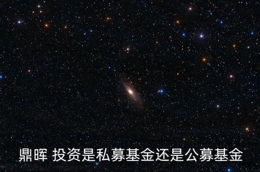  鼎暉 投資是私募基金還是公募基金
