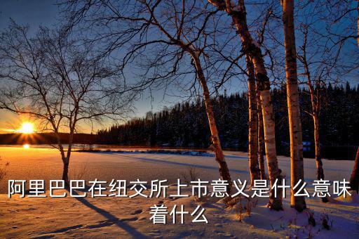 阿里巴巴在美國上市意味著什么，阿里巴巴在紐交所上市意義是什么意味著什么