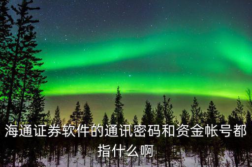 海通通訊密碼是什么，海通證券里的通訊密碼是什么