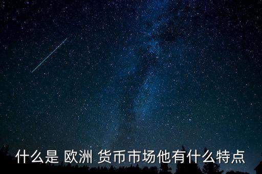 什么是 歐洲 貨幣市場他有什么特點