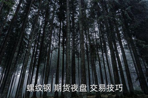  螺紋鋼 期貨夜盤(pán) 交易技巧