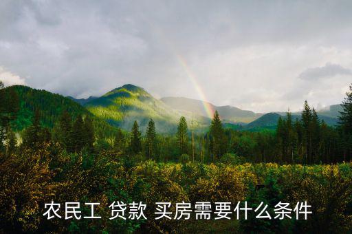  農(nóng)民工 貸款 買(mǎi)房需要什么條件