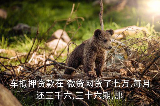 車抵押貸款在 微貸網(wǎng)貸了七萬(wàn),每月還三千六,三十六期,那