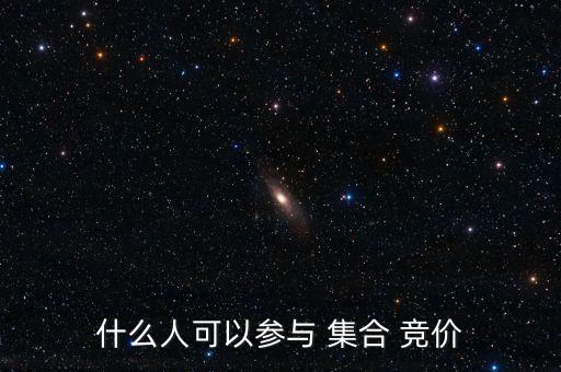 什么人可以參與 集合 競價(jià)