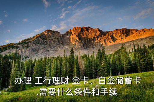  辦理 工行理財 金卡、白金儲蓄卡,需要什么條件和手續(xù)