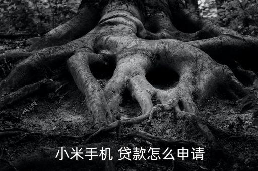  小米手機 貸款怎么申請
