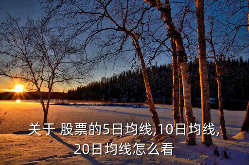 關于 股票的5日均線,10日均線,20日均線怎么看