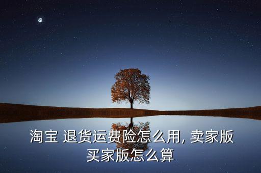  淘寶 退貨運(yùn)費(fèi)險怎么用, 賣家版買家版怎么算