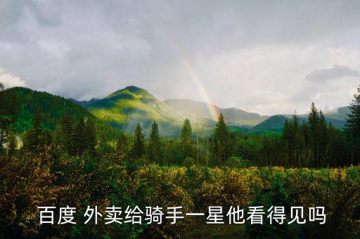  百度 外賣給騎手一星他看得見嗎