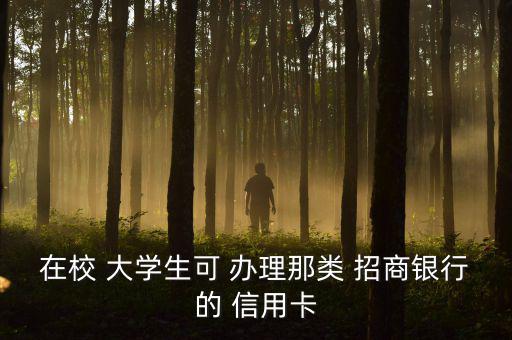在校 大學(xué)生可 辦理那類(lèi) 招商銀行的 信用卡