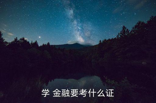 學 金融要考什么證