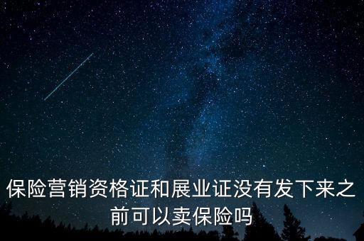 保險營銷資格證和展業(yè)證沒有發(fā)下來之前可以賣保險嗎