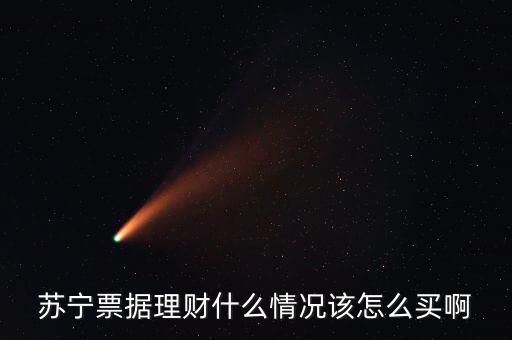 蘇寧票據理財什么情況該怎么買啊