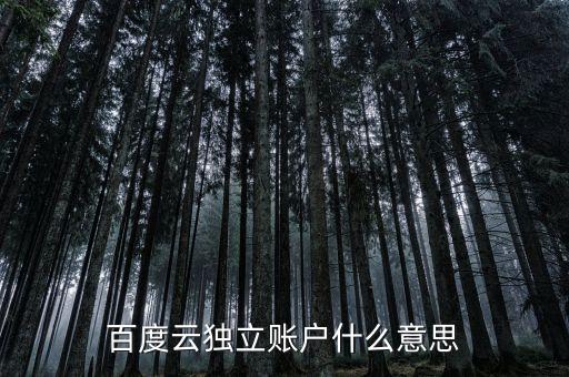 百度云獨(dú)立賬戶(hù)什么意思