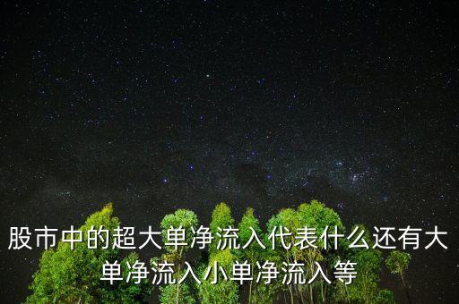 大單凈流入說明什么，股市中的超大單凈流入代表什么還有大單凈流入小單凈流入等