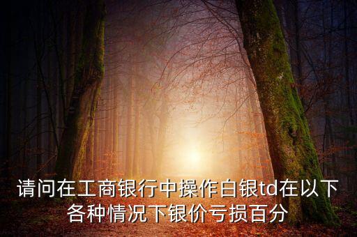 請(qǐng)問在工商銀行中操作白銀td在以下各種情況下銀價(jià)虧損百分