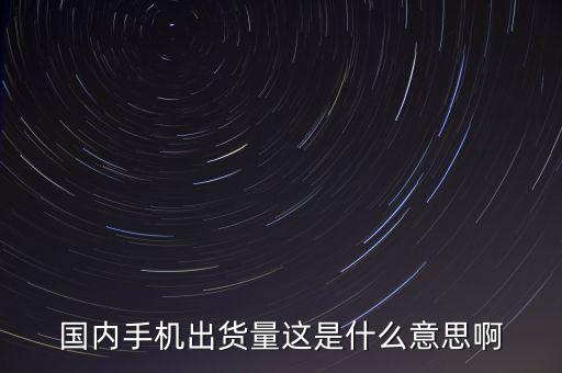 國內(nèi)手機(jī)出貨量這是什么意思啊