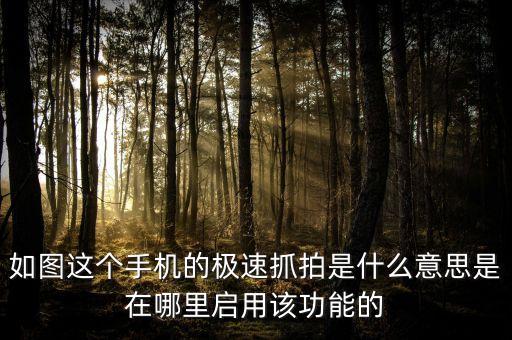 什么是戴維斯雙擊，如圖這個手機的極速抓拍是什么意思是在哪里啟用該功能的