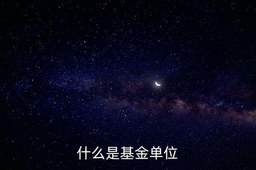 基金的單位是什么，什么是基金單位