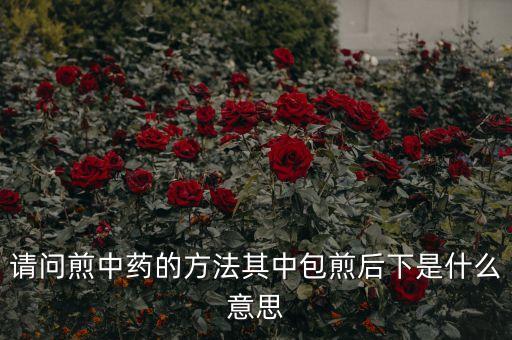中藥煎兩輪后下是什么意思，中藥每劑水煎二次 作二次服 什么意思啊 太專業(yè)了